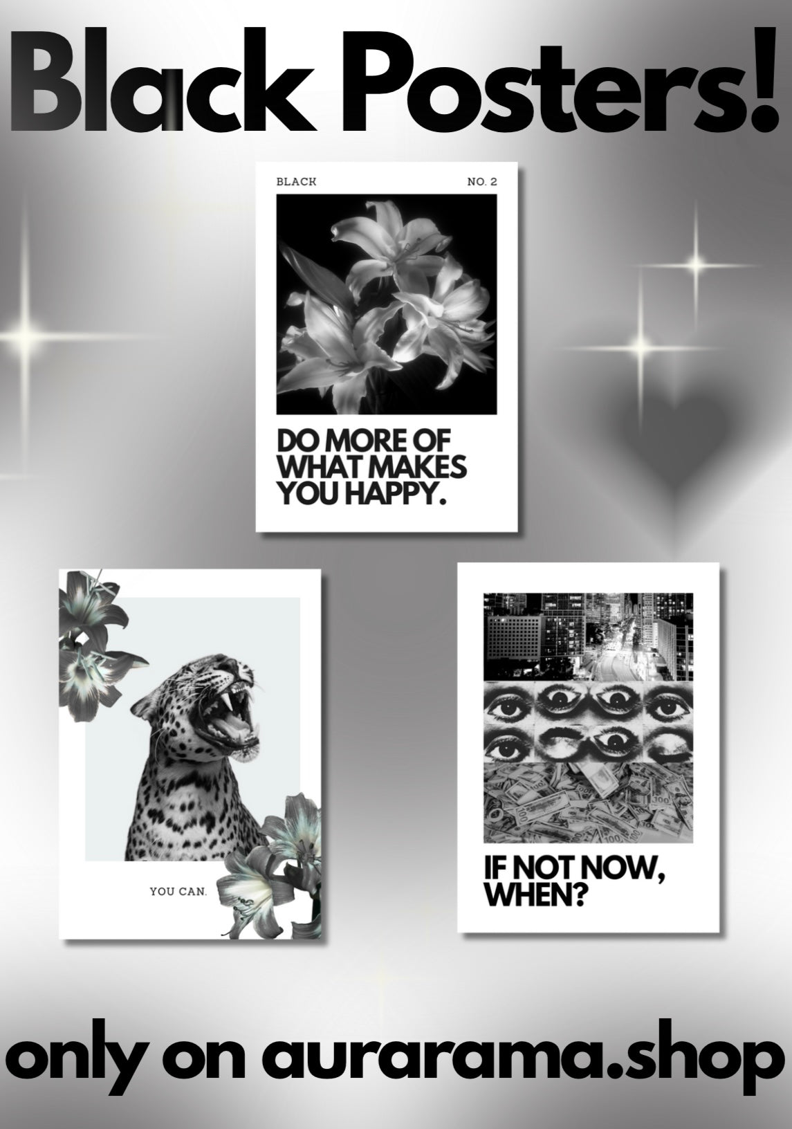 Poster Set - Black & Grey